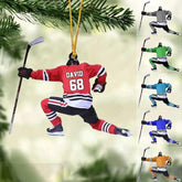 Artparel Personalized Hockey Ornaments, Hockey Ornaments for Christmas Tree Hockey Helmet Ornament, Hockey Player Gifts, Gift for Hockey, Lover Hockey Players, Hockey Christmas Ornament