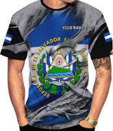 Mostprints Personalized Name El Salvador Shirt 3D, El Salvador Flag Shirt for Men Women, El Salvador Tshirts Unisex S-5XL