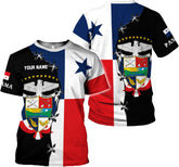 Custom Panama Shirts for Men 3D Panama Coat of Arms Shirts Panamanian Flag Pride Shirts Panama Hombres Camisa Men Women