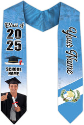 Pretyprints Custom Guatemalan Graduation Sash Custom Guatemalan American Flag Graduation Sash 2025 Guatemala Graduation Stole