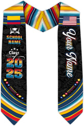 Pretyprints Colombians Graduation Sash, Custom Colombians American Flag Graduation Sash 2025, Colombia Graduation Stole