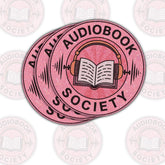 (3PCS) Audiobook Society Sticker, Bookworm Headphones Quote Vinyl Decal Waterproof for Laptop, Water Bottle, Kindle, Notebook – Gift for Audiobook Lovers, Busy Readers 3 Inch