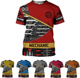 AOVL Personalized Mechanic Shirt 3D Mechanic Shirts Tool Box Mechanic for Men Women Mechanic Garage T-Shirt Mechanics S-5XL