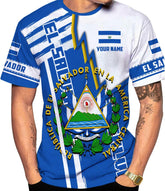 Ligthuy Personalized Name El Salvador Shirt 3D, El Salvador Flag Shirt for Men Women, Unisex T-Shirts S-5XL