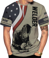 Mostprints Personalized Name Welding Shirt 3D, Custom Welding Shirts Gift, Welding Shirts, Welder Shirt for Men and Women