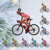 Personalized Mountain Biking Ornament, Custom Name & Year Christmas Tree Ornaments 2024, Xmas Cyclist Gifts, Mountain Bike Biking Rider Xmas Holiday Keepsake, Bicycle Racing Sport Presents (Style 10)