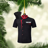 AOVL Personalized Chef Ornament, Personalized Chef Uniform Ornament, Custom Chef Hat Ornament Love Kitchen, Christmas Ornament for Chef, Christmas Tree Décor (Chef 12)