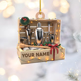 MAPrints Personalized Bartender Christmas Ornaments, Bartender Ornament, Bartender Kit Bag Ornament, Cocktail Ornaments, Best Christmas Ornament, Ornament Xmas Tree Hanging Decor Keepsake (NBTD 3)