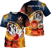 Rivelus Personalized Name Bowling Shirts for Men and Women 3D, Bowling Shirts for Team Bowling, Bowling Shirts Gift