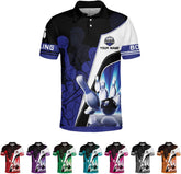Royal Fight Personalized Bowling Polo Shirts 3D Custom Bowling Polo Shirt Bowling Shirts for Team Gift for Bowling Lover