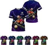 Parvii Personalized Billiards Shirt for Men, 8 Ball Pool Shirt, Billiards Gift