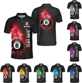 Personalized 8 Ball Polo Shirt, Billiard Shirt Custom Billiard Player 3D Print Shirts for Men Women Teams Pool (Polyester, PL173), Small-5X-Large
