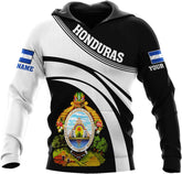 Vybonz Personalized Honduras APO Hoodie, Honduras Pride Honduras Flag 3D Zip Hoodie Sweatshirt Tshirt Men and Women