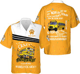 Leprints Personalized Bus Driver Hawaiian Shirt School Bus Hawaii Driver Dad Grandpa Hawaiian Shirt for Men Women