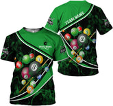 Personalized Billiard Shirts 3D Billiard Shirt Custom Billiard Flag Shirt Men's Pool Billiards Shirt 8 Ball Men Women
