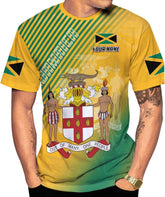 Ligthuy Personalized Jamaica Shirt 3D, Custom Jamaica Flag Lion Shirt for Men and Women, Jamaican Pride T-Shirt Unisex