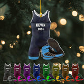 Personalized Wrestling Ornaments, Wrestling Christmas Ornament 2024, Boys Girls Wrestling Gifts Wrestler Christmas Ornaments, Wrestling Coach Gift for Wrestling Player Wrestling Helmet Ornament (W13)