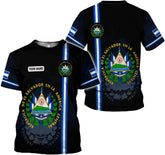Custom El Salvador Flag Pride Shirt Unisex Personalize Salvadorans El Salvadoreña Tshirt Camiseta De El Salvador Flag Shirt