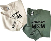 Custom Hockey Mom Embroidered SweatShirt Women's Apparel for Ice Hockey Fans Casual Crewneck Sweatshirt Gifts for Mothers Day