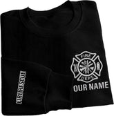 Leeprints Personalized Embroidered Firefighter Sweatshirt, Custom Department Name Fire Man Firefighter Shirt