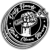 3 Pcs Dirty Hands Make Clean Money Sticker, Dirty Hands Clean Money Decal, Dirty Hands Clean Money Sticker, Welding Mechanic Lineman Blue Collar Stickers for Laptop Bottle Phone Car Helmet 3"x3"