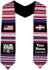 Pretyprints Custom Dominican Sash Graduation, Dominicans Flag Graduation Sash 2025, Dominican Republic Graduation Stole