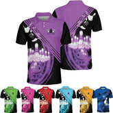 Personalized Name Bowling Polo Shirts 3D for Women, Bowling Shirt, Bowling Shirts for Womens, Team Bowling Shirt Women1
