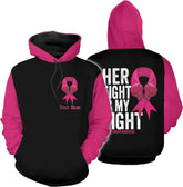 Personalized Name Breast Cancer Awareness Hoodie 3D, Breast Cancer Sweatshirts for Women, Breast Cancer Month