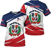 MoonArt Personalized Dominican Republic Shirts 3D, Republica Dominicana Tshirt, Gift Dominican Republic Flag Proud T Shirt