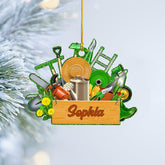 Mostprints Personalized Gardening Ornaments for Christmas Tree, Garden Uniform Tools Ornament, Gardener Ornament, Gardening Carry Bag Garden Cart Wheelbarrow Plant Hanging Ornament (GD 5)