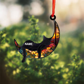 MAPrints Personalized Cat Ornament For Christmas Tree, Custom Cat Christmas Suncatcher Ornament 2024, Gift For Christmas Cat Lovers Cat Memorial Ornament, Cat Hanging Ornament Cat On The Moon (CAT 4+)