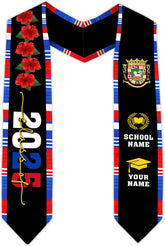 Personalized Puerto Rican Graduation Stole, Puerto Rican Graduation Sash 2025, Puerto Rico Graduation Sash