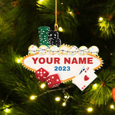 Personalized Poker Christmas Ornament 2024, Poker Player Ornament, Sport Keepsake Present, Playing Cards Deck Wood Game Ornaments, Poker Aces Cards Chips Gambling Ornament (Poker 1)
