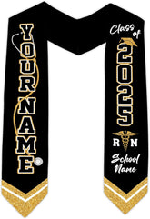 Pretyprints Custom Nurse Sash Graduation, RN Graduation Stole Gifts for Friends Nursing Student Senior Class Of 2025
