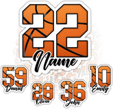 Personalized Basketball Sticker Custom Basketball Stickers for Boys Girl Sport Gift Basketballs Name Number Vinyl Stickers Player Team Decal for Laptop Water Bottles Toolbox Phone Car (Bkb4)