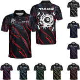 Custom Billiard Polo Shirts for Men Pool Player Gifts for Women Personalized Team Name 8 Ball Billiards Jersey Shirt