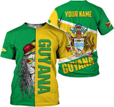 Parvii Personalized Guyana Shirts, Guyana Pride Tshirt, Guyanese Guyana Flag Shirt, Guyana Shirt for Men & Women, Guyana Gift