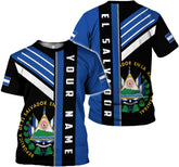 MoonArt Personalized El Salvador Shirt Custom Camiseta de El Salvador Flag Shirt Men Women Salvadorans Pride El Salvadoreña