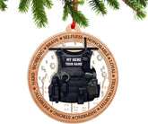 MAPrints Personalized Police Ornaments, Police Christmas Shape Wood and Acrylic Ornament, Police Hanging Ornament Printed, Police Officer Ornament, Police Hat Ornament, Police Car Ornament (Police 8)