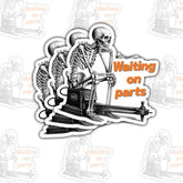 (3PCS) Waiting On Parts Sticker, Gifts Blue Collar Skeleton Repairs Sticker, DDS Waiting On Parts Waterproof Stickers Truck Mechanic Skeleton Decal for Laptop Water Bottle Toolbox Phone Case Cars 3 Inch