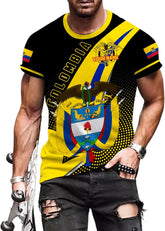 Mostprints Personalized Colombia Shirt 3D, Custom Colombia Flag Shirts for Men Women, Colombian Pride T-Shirt, Unisex Shirt