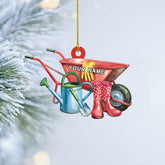 Personalized Christmas Garden Uniforms and Tools Ornament, Gardener Stuff Ornament, Gardening Tool Acrylic 2D Flat Hanging Ornaments for Christmas, Ornament Tree Hanging Decorations (GD 8)