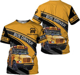 Personalized School Bus Driver Shirt - Custom Yellow Bus Driver 3D Hoodie for Men and Women