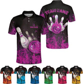 Custom 3D Bowling Polo Shirts for Men and Women Personalized Team Name Gift Unisex Customized Bowling Short Sleeve Polo Shirt