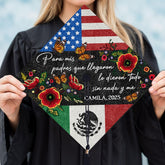Pretyprints Mexican American Graduation Cap Topper, Mexican Grad Cap Topper, Mexico Graduation Decoration Class of 2025