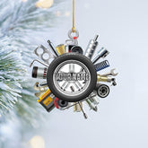 Personalized Mechanic Tools Flat Ornaments, Custom Mica Flat Plastic Mechanic Ornaments for Christmas Tree, Mechanic Worker Lover, Gift Ornament Christmas Tree Hanging Pine Decoration (Style 17)