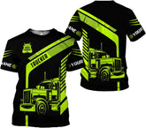 MoonArt Personalized Name Trucker Shirts for Men 3D, Unisex American Trucker T Shirt for Driver, Size for Men and Women S-5XL