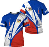 Personalized Name Chile Shirts for Men and Women, Chile Chilean Flag Pride Gift T-Shirt, Chilean Map and Flag