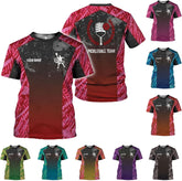 MoonArt Personalized Pickleball T-Shirt 3D Men Women Gifts Sleeve Apparel Black Flag Jersey Tee Sport Fit Clothing Outfits