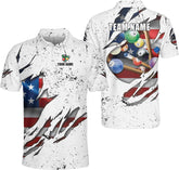 Royal Fight Personalized Billiard Polo Shirts Billiard Polo 3D Billiard Flag Men's Pool Billiards Shirt 8 Ball Gift Men Women